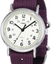 Timex Women's T2N648 Weekender Purple Slip-Thru Nylon Strap Watch