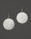 Hammered sterling silver discs, accented with gleaming 24K. yellow gold. By Gurhan.