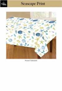 Homewear Seascape Printed Microfiber 52 by 70-Inch Oblong Table Cloth