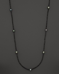 Tahitian Pearl Necklace with Black Spinel, 42.5