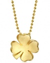 Alex Woo Little Luck 14k Yellow Gold Four Leaf Clover Pendant Necklace, 16