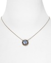 A striking blue stone highlights this Judith Jack pendant necklace, styled for elegant simplicity on a sterling silver chain.