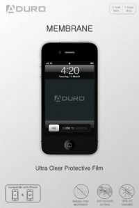 Aduro MEMBRANE Ultra Clear (Invisible) Screen Protector for iPhone 4 / 4S, AT&T, Sprint and Verizon (3 Front + 2 Back Films) Retail Packaging