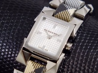 Burberry Stainless Steel Silver Pyramid Nova Check Braceles Ladies Watch BU5361