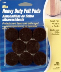 Waxman 7284 Self-Stick Round Felt Pads, Brown, 1-Inch