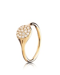 PANDORA's large single pod ring makes a sparkling statement with pavé diamonds in 18K gold.