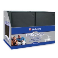 Verbatim 95094 DVD or Blu-Ray Tall Video Storage Case - 50 Pack - Black