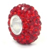 Swaroski Ruby Red Crystal Ball Bead Sterling Silver Charm Fits Pandora Chamilia Biagi Trollbeads European Bracelet