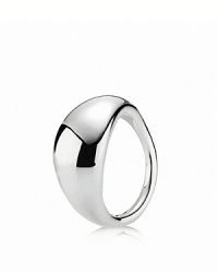 A sterling silver ring in an organic, flowing shape from PANDORA.