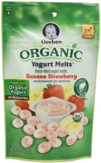 Gerber Organic Yogurt Melts Fruit Snacks, Banana and Strawberry, 1 Ounce (Pack of 7)