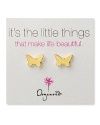 Enough to send hearts a flutter: these delicate Dogeared stud earrings are simply too cute to let fly by.