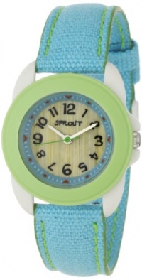 Sprout Unisex ST1001LGIVLB Eco-Friendly Corn Resin and Blue Organic Cotton Strap Watch