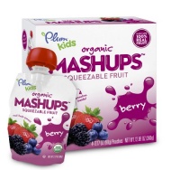 Plum Kids Organic Fruit Mashups, Mixed Berry, 4-Count (Pack of 6)