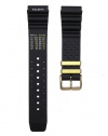 22mm Black Italian Rubber Watch Band Fits Aqaland Promaster Diver Watch