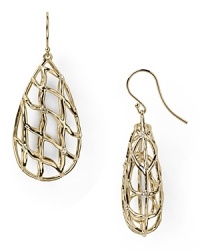 Ornately detailed, these gold-plated French wire earrings style every look with luminous texture. From Nadri.