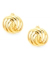 Look cute as a button in these openwork earrings from Charter Club. Crafted in gold tone mixed metal. Approximate drop: 5/8 inch.