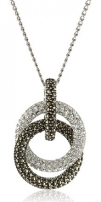 Judith Jack Sterling Silver Marcasite and Crystal Pave Knot Pendant Necklace, 16