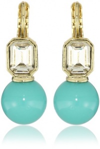 Anne Klein Sorbet Gold-Tone Turquoise Crystal Drop Earrings