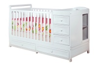 Athena Daphne Convertible Crib and Changer, White