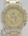 Geneva Quartz Knox Chronograph-style Look Gold Case N Band Rhonestone Bezel