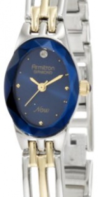 Armitron Women's 752641BLU NOW Diamond Accented Two-Tone Bangle Blue Dial Dress Watch