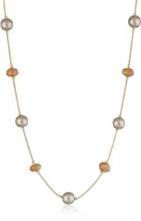 Anne Klein Vineyard Gold-Tone White Pearl Illusion Necklace