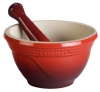 Le Creuset Stoneware 10-Ounce Mortar and Pestle, Cherry