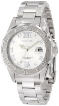 Invicta Women's 12851 Pro Diver Silver Dial Watch with Crystal Accents