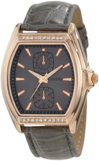 Geneva Moderate Women's AMZ1029 Rose Gold Barrel Rose Gold Faux Multi-Function Watch