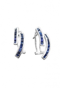 Effy Jewlery Sterling Silver Blue Sapphire Earrings, 2.05 TCW