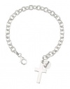 Sterling Silver Believe Cross Link Bracelet