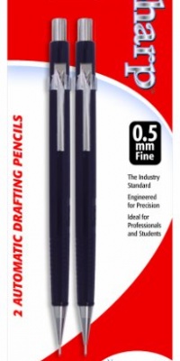 Pentel Sharp Automatic Pencil, 0.5mm, Black Barrels, 2 Pack (P205BP2-K6)