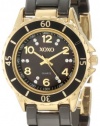 XOXO Women's XO2001 Swarovski Crystal Accented Gold-Tone Black Ceramic Bracelet Watch