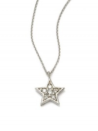 THE LOOKBrilliant Collection.08 tcw diamond star pendant14k white gold pendant and chainLobster claspTHE MEASUREMENTPendant length, about ¼Length, about 16ORIGINMade in USA