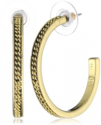 T Tahari Textured Hoop Earrings