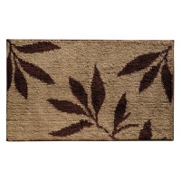 InterDesign Design Leaves Rug, Brown/Tan, 34 Inch X 21 Inch