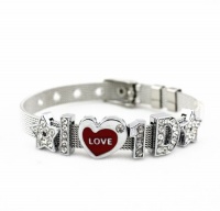 1d Special Version Crystal Slider Letter Metal Bracelet - I Love 1d