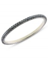 Embrace elegance. This bangle bracelet from 2028, crafted from silver-tone mixed metal, sparkles with black glass accents adding a lustrous touch. Approximate diameter: 3 inches.