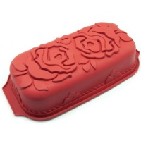 Freshware Rose Pattern Pound Cake Silicone Mold and Pan