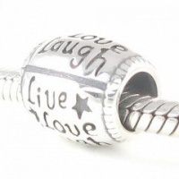 Solid Sterling Silver Laugh Bead Charm for Pandora Biagi Troll Chamilia Bracelets