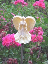 Color Changing Angel Solar Powered Garden Yard Stake, 4 Tall of Angel Figurine