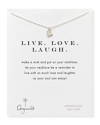 Remember to live, laugh and love with Dogeared's delicate silver heart-trimmed necklace. Wear this meaningful token to keep the best medicine close.