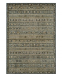 Timeless Persian-inspired designs and striking light-blue color palette that make this Momeni rug a welcome addition to any room. Drop-stitched polypropylene creates a highly durable pile while maintaining luxurious texture and depth.