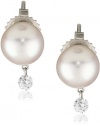 TARA Pearls Dancing Diamond Cultured Pearl Stud 8X8.5mm 18 Karat White Gold Stud Earrings