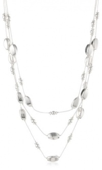 Kenneth Cole New York Shiny Metals Shiny Silver Geometric Bead Illusion Necklace, 23