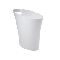 Umbra Skinny Polypropylene Waste Can, Metallic White