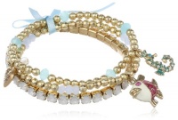 Betsey Johnson Jewels of the Sea Sea Horse and Fish Charm Stretch Bracelet Set, 7.5