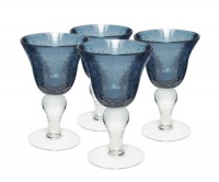 Artland Iris Wine, 8-Ounce, Slate Blue, Set of 4