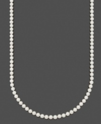 Channel a timeless look of sophistication and elegance. Necklace by Belle de Mer features AA Akoya cultured pearls (6-1/2-7 mm) set in 14k gold. Approximate length: 22 inches.