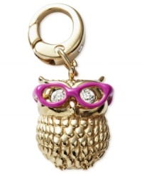 A very smart idea. Fossil dresses up its owl charm, crafted from gold-tone stainless steel, with a pair of glasses for a fun touch. Sparkling accents add luster. Approximate length, charm: 1/2 inch. Approximate length, clip: 1/2 inch.